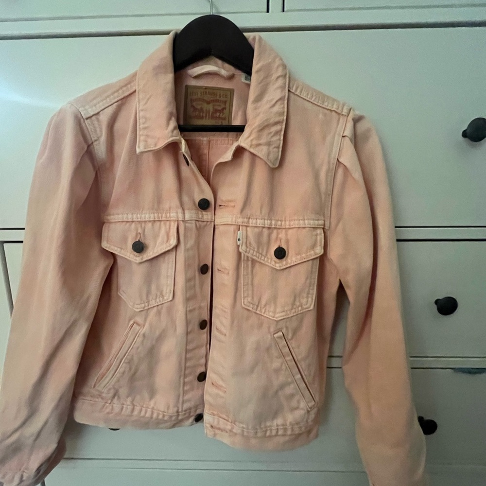 Levi’s original puff sleeve trucker Pink Denim Jacket - Picture 6 of 13